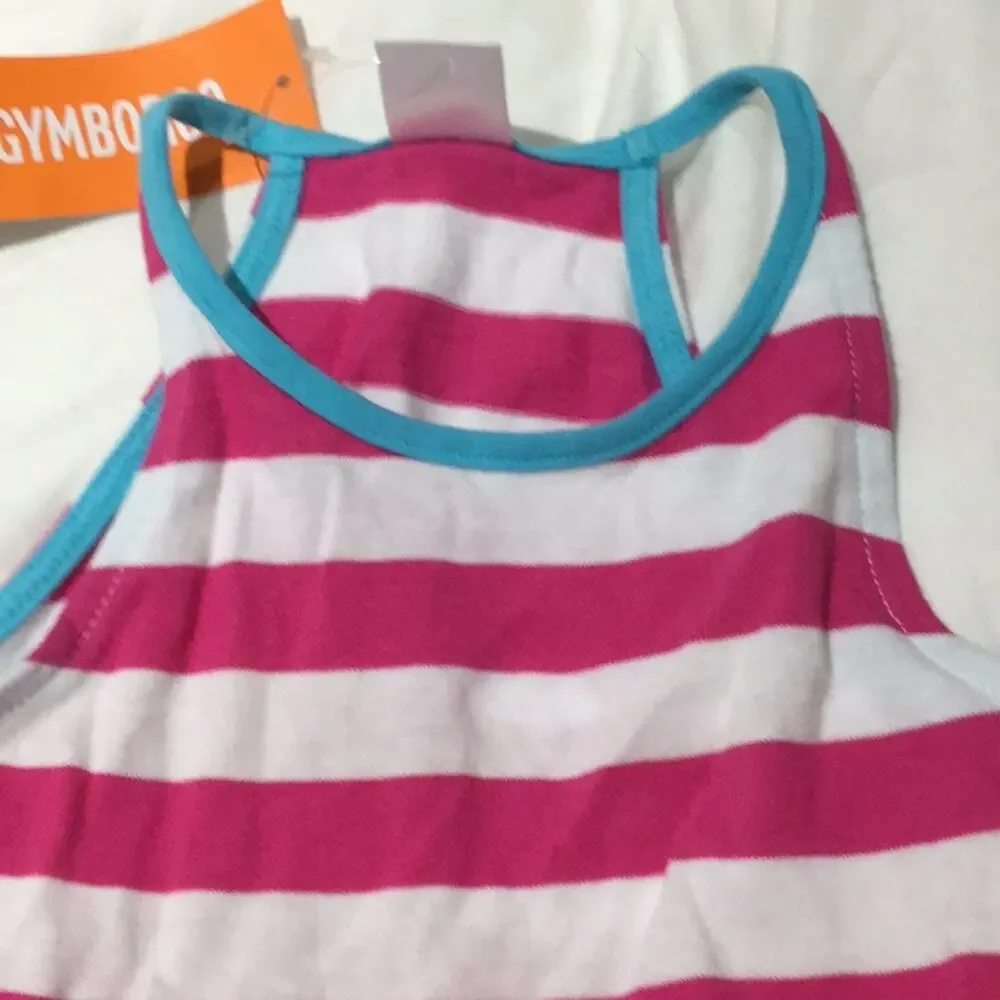 Gymboree hot pink strip 💯 cotton drop waist dress